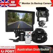 7" Monitor 2x 4 PIN Color Rear View Reversing Camera 12V-24V for SUV Caravan Bus