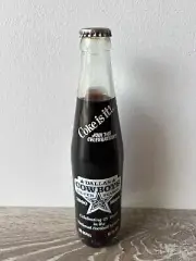 1984 Coke Dallas Cowboys Silver Season 25 Years Commemorative Bottle Full VNTG