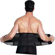 KICHOUSE Waist Trimmer Belt for Men Women Workout Slimming Belt Wrap Comfort Elastic Size l Black