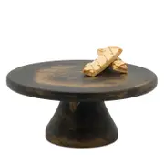 Blue Pheasant Hugo Black and Gold Swirled Large Cake Stand