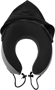 SOLUSTRE Travel Neck Pillow with Hood Memory Foam Neck Cushion for Airplane Office Home Convenient Portable Design for Comfortable