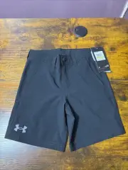 Under Armour Amphibious Shorts Youth Boys 4 Black Golf Chino Outdoor UPF 50