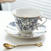 Vintage Royal Style Ceramic Coffee Mug & Saucer Set Tea Cup Flower 200ml Elegant