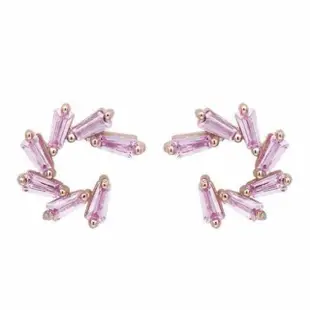 【Sayaka 紗彌佳】耳環 飾品 透明感粉晶螺旋造型耳環 -單一色系
