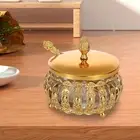 Luxury Decorative Jar Cookie Buffet Canister with Spoon Embossed with Lid