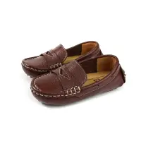 在飛比找樂天市場購物網優惠-懶人鞋 豆豆鞋 休閒鞋 童鞋 棕色 中童 P-983-21 