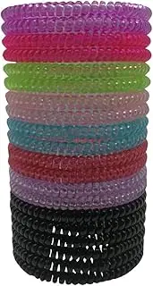 SUNFANI 20 PCS FINE Spiral Hair Ties Plastic Coil Hair Ties Ponytail Holder Phone Cord Hair Ties Elastics Accessories for Women Girl