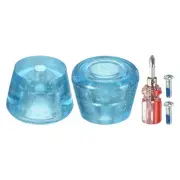 Roller Skate Toe Stops with Screwdriver Rubber Brake Stoppers Block, Clear Blue