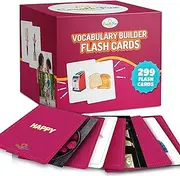 CreateFun Vocabulary Builder Flash Cards 6 Pack | 299 Educational Photo Cards with Learning Games | Includes Emotions, Go Togethers, Nouns, Opposites, Prepositions, Verbs | for Home and Speech Therapy