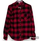 Sonoma small flannel red and black plaid lumberjack long sleeve button front