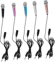 ERINGOGO 5Pcs Mini Microphone for Phone Portable Vocal Microphones Lightweight and Durable Microphone for Singing Ktv and Recording Compatible with Devices
