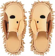 [Frjjthchy] Cartoon Dog Mop Slippers Microfiber Clean Dusting Slippers Detachable Mopping Shoes for Office Home Room