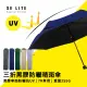 【SE Lite】抗UV三折黑膠防曬晴雨傘_深藍(晴雨傘 抗UV傘 防曬傘 防風傘)