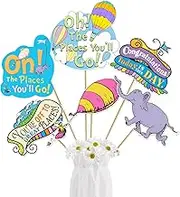 Oh The Places You'll Go Decorations 24Pcs Oh The Places You'll Go Centerpiece Sticks Kindergarten Graduation Party Centerpieces for Tables