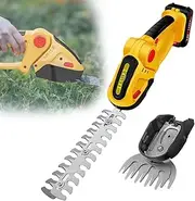 2 in 1 Cordless Grass Shears & Handheld Hedge Trimmer, 36V Adjustable Electric Bush Trimmer, 2 Interchangeable Blades, Cutting Edge Trimmer for Shrub, Garden, Grass, Lawn and Pruning