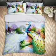 3D Green Peacock 156 Bed Pillowcases Quilt King Size