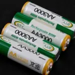 全新 大容量 4入 1.2V 3000MAH 3號 NI/MH 鎳氫充電電池 綠黃配色