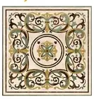 42" Square Black Marble Coffee Table Marquetry Floral Inlay Art Pietra-Dura Deco