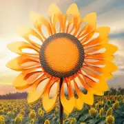 Sunflower Wind Spinner Kinetic Outdoor Lawn Garden Decor Patio Stake Art Yard