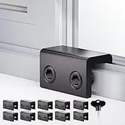 Window Locks, 10 Sets Sliding Window Locks, Window Locks for Horizontal Sliding Windows, Sliding Door Lock, Childproof Safety Window Lock Clamps Window Bar or Home School and Office Black