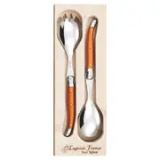 Laguiole Jean Neron Salad Server Set - Orange