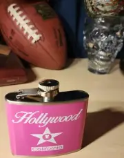 PINK Hollywood California pocket Leakproof Stainless Travel Hip Flask 5oz NEW