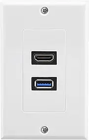 tunghey HDMI and USB 3.0 Wall Plate HDMI Wall Charger Outlet Mount Socket Face Plate Panel Cover, USB & HDMI Port for Wall Face Plate Plug Insert Panel Cable Mount Socket (1hdmi 1usb3.0)