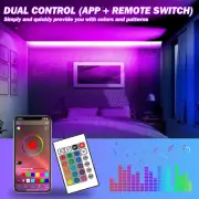16FT Flexible Waterproof 5050 RGB LED SMD Strip Light Remote Fairy Lights Party