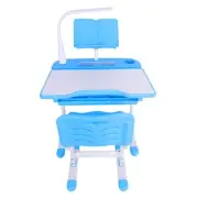 Adjustable Height Kids Study Desk Chair Set with Lamp Ideal for Homework
