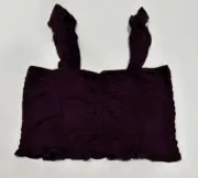 Wild Fable- Women's Square Neck Flutter Strap Tank Top Luxury Wine-Size L-NWT