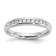 0.22ct. CZ Solid Real 14K White Gold 11-Stone Channel Wedding Band Ring