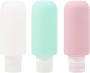 Silicone Travel Bottles 3pcs Leak Proof Silicone Squeezable Containers for Toiletries, 200ml Portable Travel Bottles Set for Traveling, BPA Free, Refillable, for Lotion Liquid, Shampoo, Conditioner