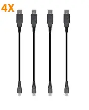 4X USB Power Cable Designed for Fire TV Stick Alexa Eco, short USB for TV Black