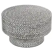 Pearl Round Black and White Coffee Table