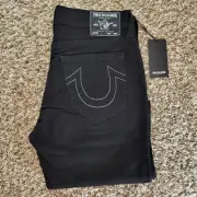 34x32 true religion men jeans - authentic geno relaxed slim/2sb body rinse black