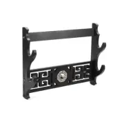 Wall Mount Samurai Sword Holder Stand Katana Tanto Rack Tai Chi Pattern 2 Tier