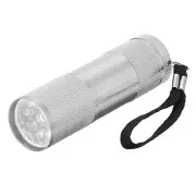 LED Mini Flashlight, Pocket Flashlight Torch with Lanyard, Silver Tone