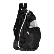 Mesh Beach Bag, Large Mesh Backpack Drawstring Storage Bags, Black