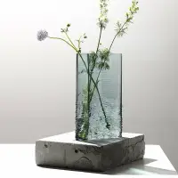 在飛比找樂天市場購物網優惠-海面波紋 曲口造型玻璃花瓶