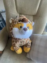 NEW Peek A Boo Plush Corgi Dog Wearing Giraffe Costume 10" Disguisimals Stretchy