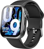 TOZO S6 Smartwatch 1.85" AMOLED Ultra-Clear Screen Dynamic Watch Faces Bluetooth Call,100+ Sports Modes Fitness Watch Activity Tracker with Heart Rate/Sleep/Blood Oxygen Monitor IP68 Waterproof Black
