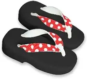 Hajime(一歩) [One Step] [Hajime] Geta Geta Clogs, Soft and Water Resistant, Made of Sponge, XS Black/Dot x Red, Dot x Red (Dots x Red/XS), Dot × Red, 18.5 cm