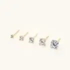 Lavishe 925 Sterling Silver Cubic Zirconia Classic Stud Earrings, 2mm to 6mm