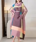 Maya Antonia Pleated Plisse Retro/Avant-garde Graphic-Geometric Multi-Color