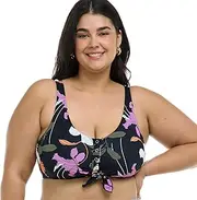[Body Glove] Women's Kate Plus Crop Bikini Top Swimsuit with Front Tie, Available in Sizes 1x,2X,3X