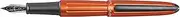 Diplomat - Aero - Fountain Pen in Stainless Steel - Medium - Orange - Resistant and Elegant - High End - 5 Years Warranty
