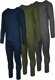 [ANDREW SCOTT] Mens 2 Piece & 6 Piece Base Layer Long Sleeve + Long Pant Thermal Underwear Set (1 & 3 Pack Mix Match Options)