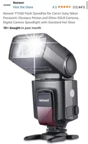 Neewer TT560 Flash Speedlite for Canon Sony Nikon Panasonic Olympus Pentax