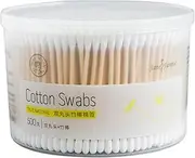 FRCOLOR 500pcs Double-head Bamboo Stick Cotton Swabs Makeup Remover Cleaning Skin Wound Home Shop Use