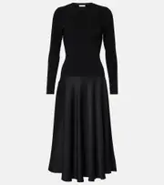 [Veronica Beard] Veronica Beard Vaughn satin-trimmed midi dress AU 10 black